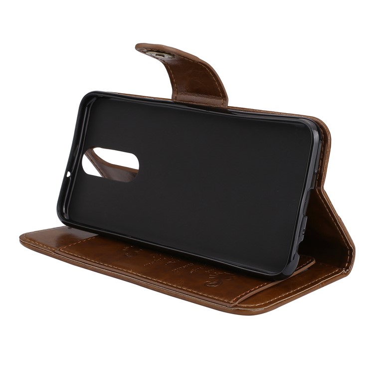 5-Slot Vintage Oil Wax Leather Stand Cover with Card Slots for Huawei Mate 10 Lite - Brown-6