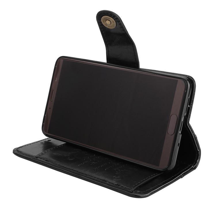 5-Slot Vintage Oil Wax Leather Wallet Stand Case for Huawei Mate 10 - Black-6