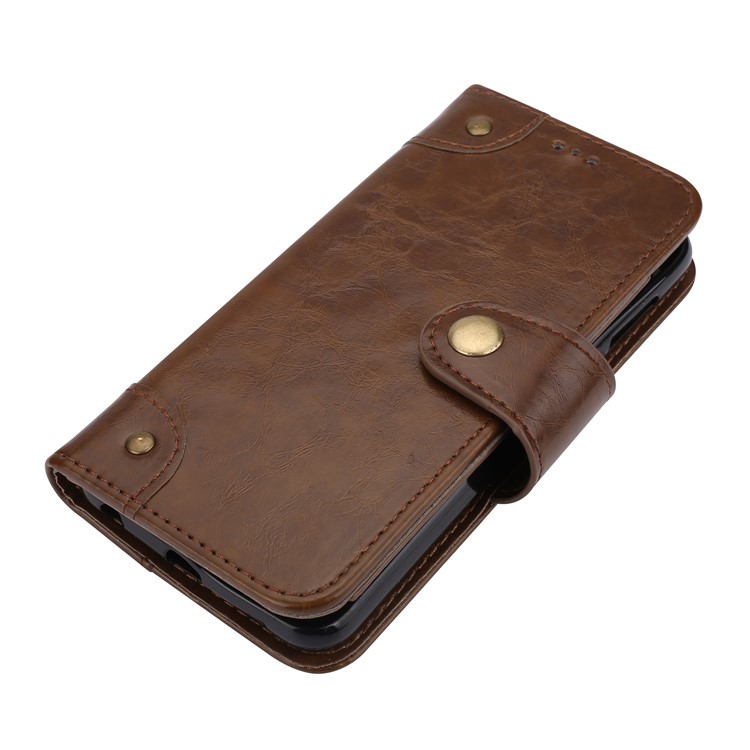 5-Slot Vintage Oil Wax Leather Wallet Mobile Phone Case for Huawei Mate 10 - Brown-4