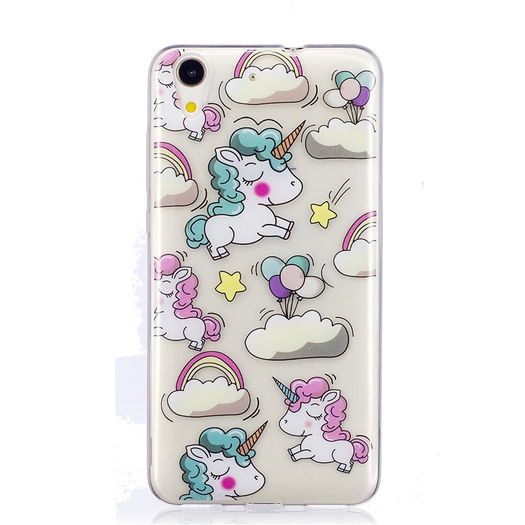Pattern Printing IMD Soft TPU Gel Case for Huawei Y6II / Honor 5A / Honor Holly 3 - Shy Unicorns-2