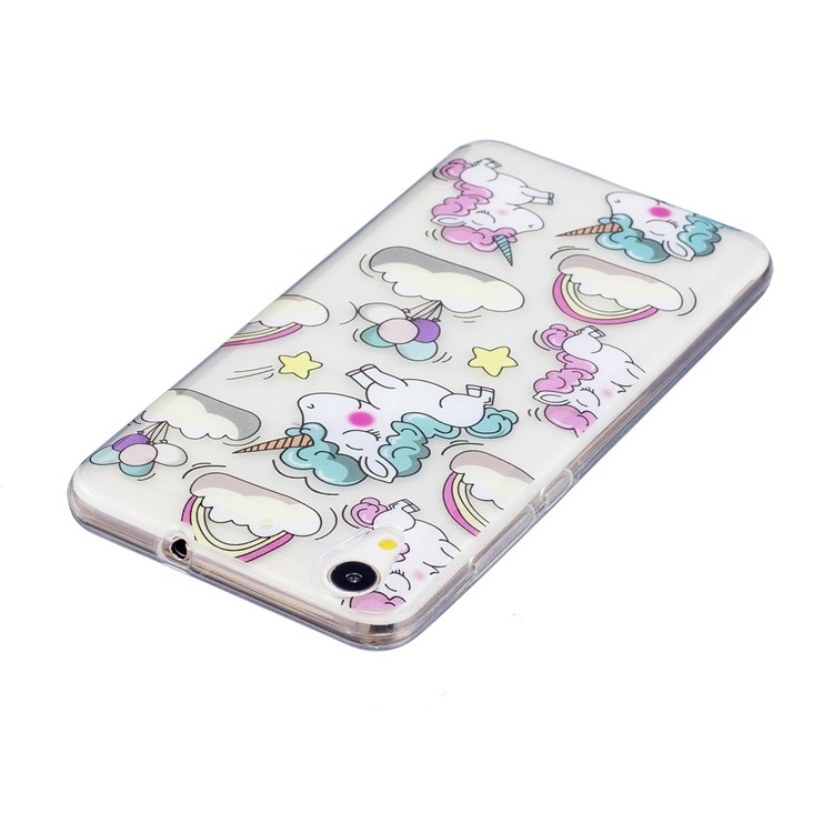 Pattern Printing IMD Soft TPU Gel Case for Huawei Y6II / Honor 5A / Honor Holly 3 - Shy Unicorns-4
