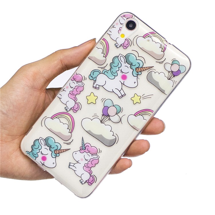 Pattern Printing IMD Soft TPU Gel Case for Huawei Y6II / Honor 5A / Honor Holly 3 - Shy Unicorns-6