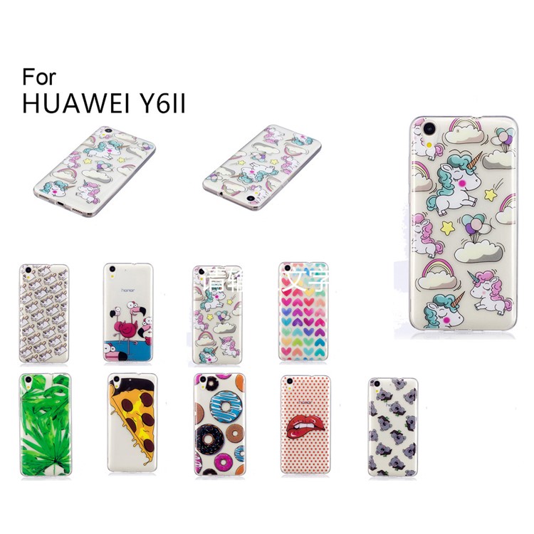 Pattern Printing IMD Soft TPU Gel Case for Huawei Y6II / Honor 5A / Honor Holly 3 - Shy Unicorns-7