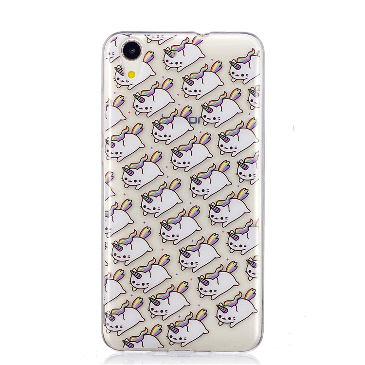 Pattern Printing IMD Soft TPU Gel Cover for Huawei Y6II / Honor 5A / Honor Holly 3 - Cute Unicorns-2