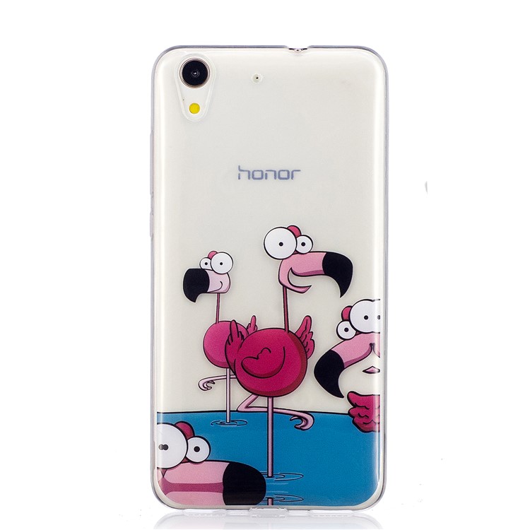 Patterned IMD Soft TPU Phone Case for Huawei Y6II / Honor 5A / Honor Holly 3 - Cartoon Flamingo-2