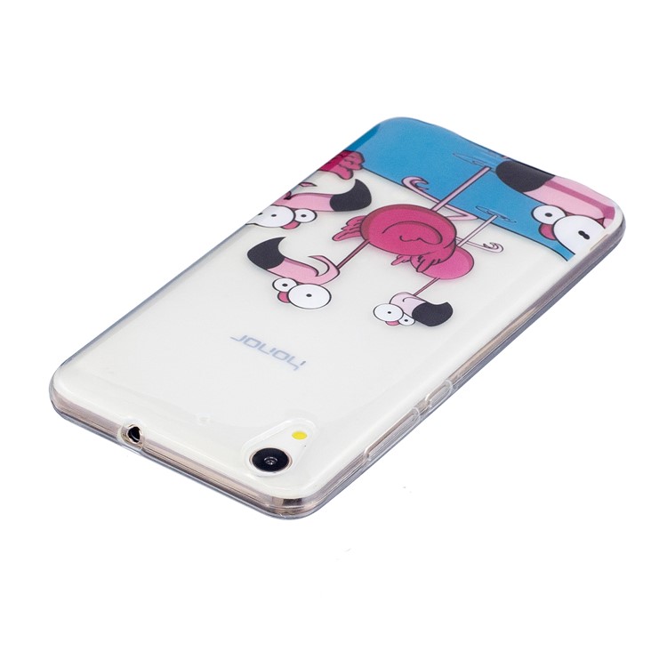 Patterned IMD Soft TPU Phone Case for Huawei Y6II / Honor 5A / Honor Holly 3 - Cartoon Flamingo-4