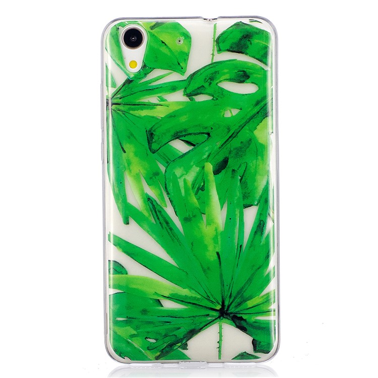 Pattern Printing IMD Soft TPU Shell Case for Huawei Y6II / Honor 5A / Honor Holly 3 - Green Leaves-2