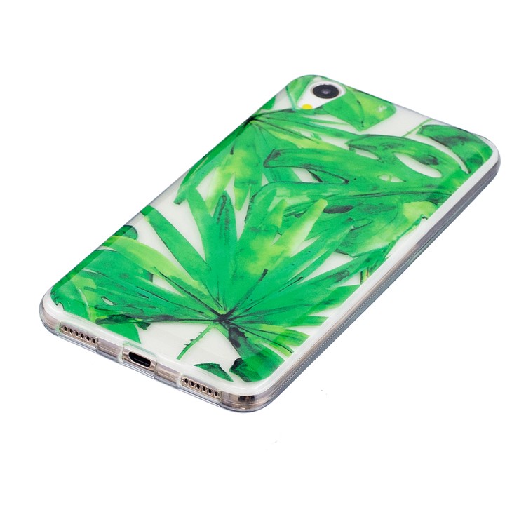 Pattern Printing IMD Soft TPU Shell Case for Huawei Y6II / Honor 5A / Honor Holly 3 - Green Leaves-3
