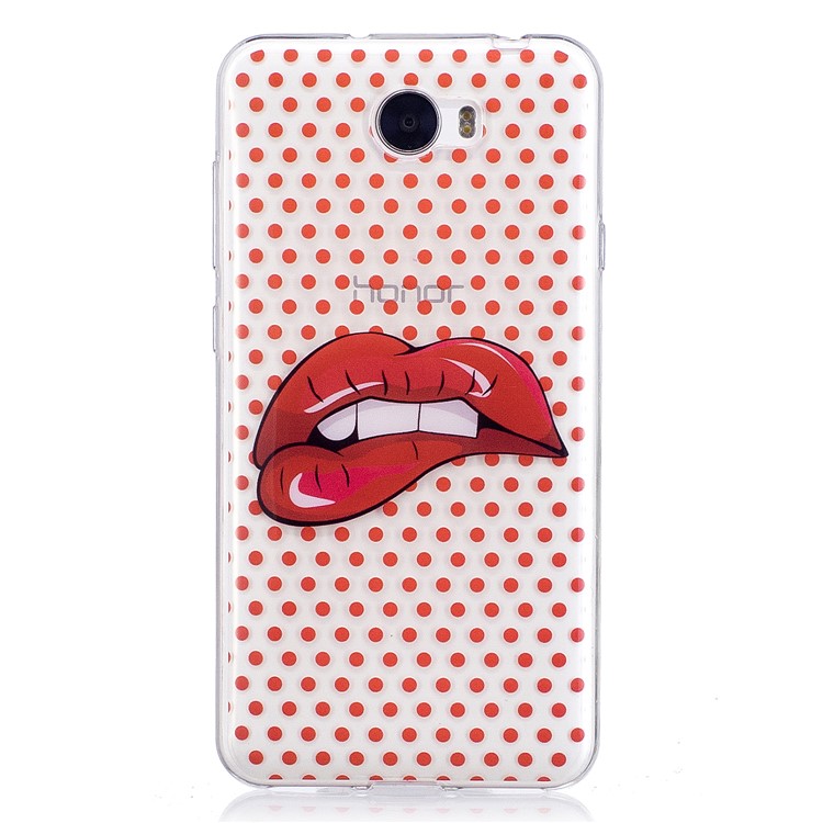 For Huawei Y5II/Y5 II/Honor 5 Pattern Printing IMD Soft TPU Back Case - Red Lips-2