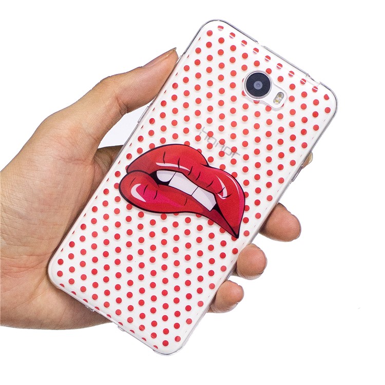 For Huawei Y5II/Y5 II/Honor 5 Pattern Printing IMD Soft TPU Back Case - Red Lips-6