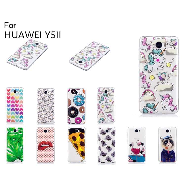 For Huawei Y5II/Y5 II/Honor 5 Pattern Printing IMD Soft TPU Back Case - Red Lips-7