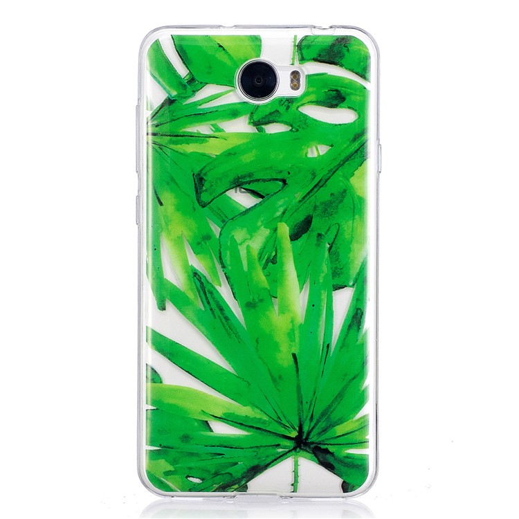 For Huawei Y5II/Y5 II/Honor 5 Pattern Printing IMD Soft TPU Back Cover - Green Leaves-2