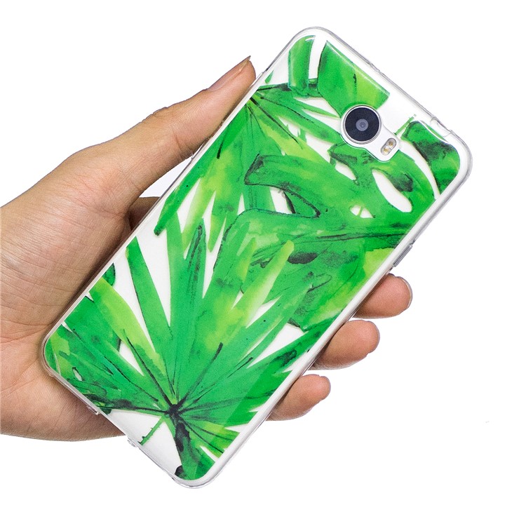 For Huawei Y5II/Y5 II/Honor 5 Pattern Printing IMD Soft TPU Back Cover - Green Leaves-6
