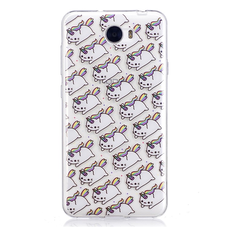 For Huawei Y5II/Y5 II/Honor 5 Pattern Printing IMD Flexible TPU Mobile Cover - Cute Unicorns-2