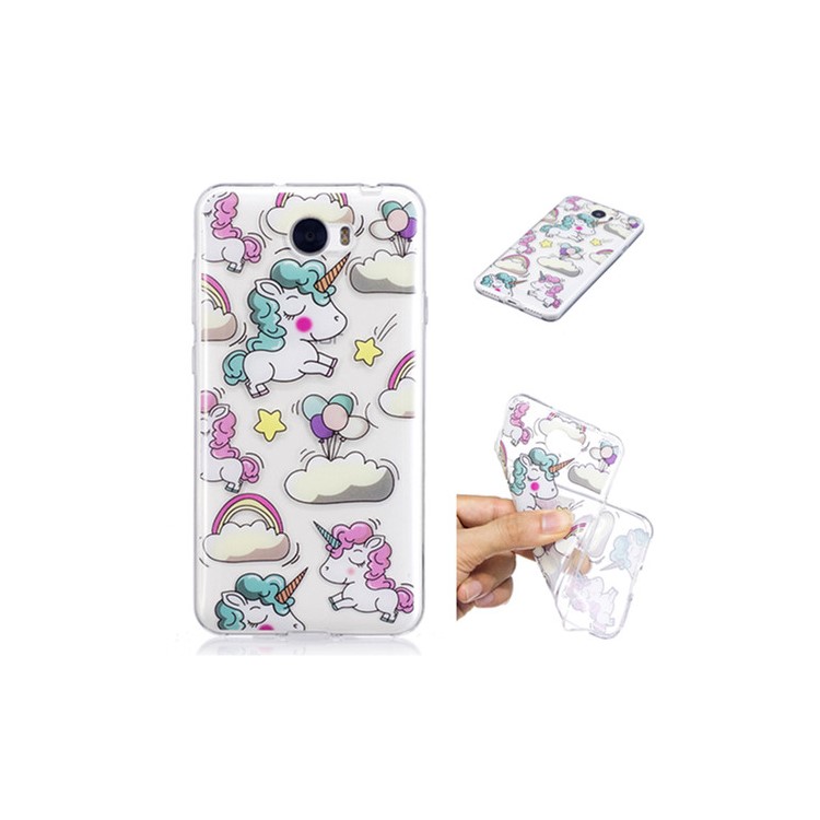 For Huawei Y5II/Y5 II/Honor 5 Pattern Printing IMD TPU Protector Cover Case - Shy Unicorns-1