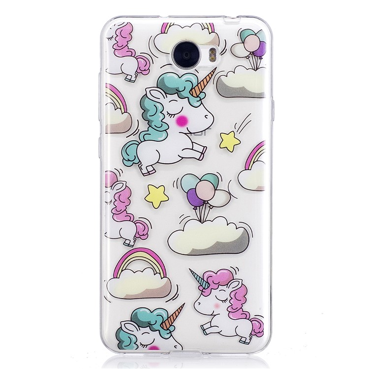 For Huawei Y5II/Y5 II/Honor 5 Pattern Printing IMD TPU Protector Cover Case - Shy Unicorns-2