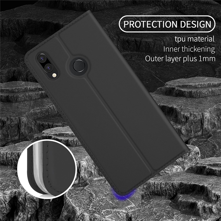 Auto-absorbed Leather Card Holder Case with Stand for Huawei P20 Lite - Black-6
