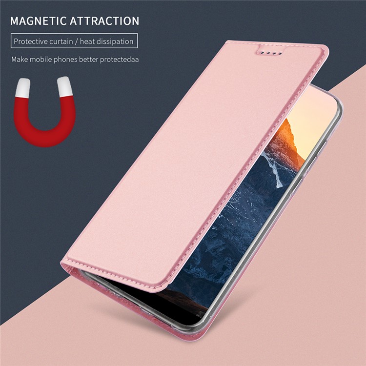 Auto-absorbed Leather Card Holder Shell with Stand for Huawei P20 Lite / Nova 3e - Rose Gold-4