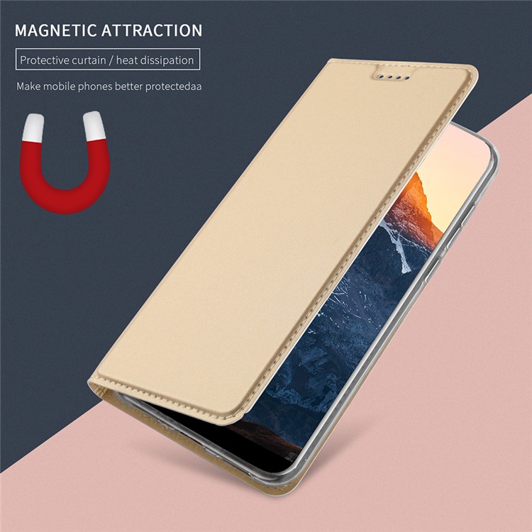 Card Holder Auto-absorbed Leather Phone Case with Stand for Huawei P20 Lite / Nova 3e - Gold-4