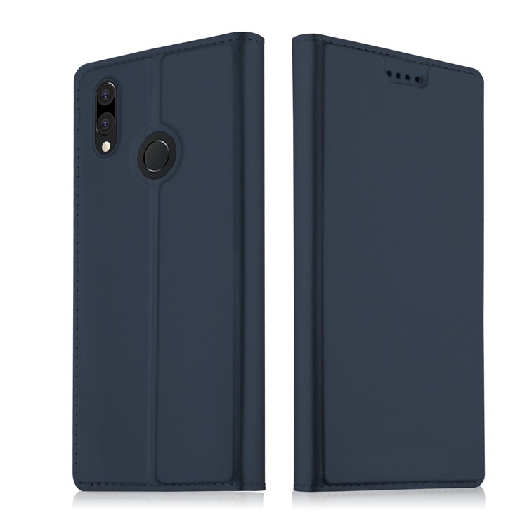 Auto-absorbed PU Leather Card Holder Case with Stand for Huawei P20 Lite / Nova 3e - Dark Blue-1