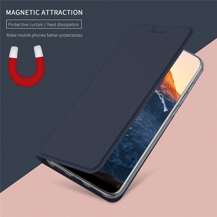 Auto-absorbed PU Leather Card Holder Case with Stand for Huawei P20 Lite / Nova 3e - Dark Blue-4