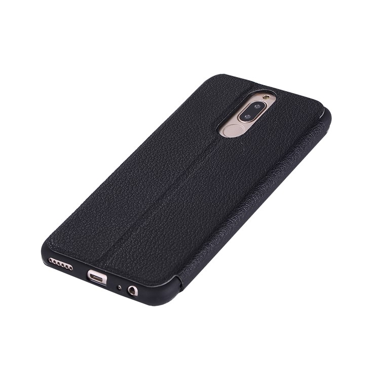 Litchi Skin Leather Stand Case with Card Slot for Huawei Mate 10 Lite / Maimang 6 / nova 2i / Honor 9i (India) - Black-10