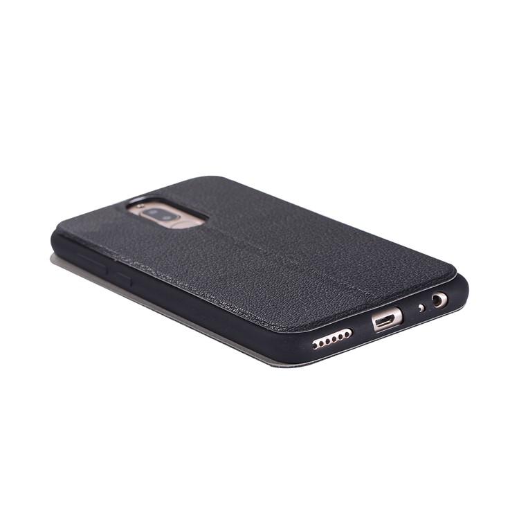 Litchi Skin Leather Stand Case with Card Slot for Huawei Mate 10 Lite / Maimang 6 / nova 2i / Honor 9i (India) - Black-12