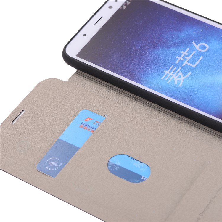 Litchi Skin Leather Stand Case with Card Slot for Huawei Mate 10 Lite / Maimang 6 / nova 2i / Honor 9i (India) - Black-13