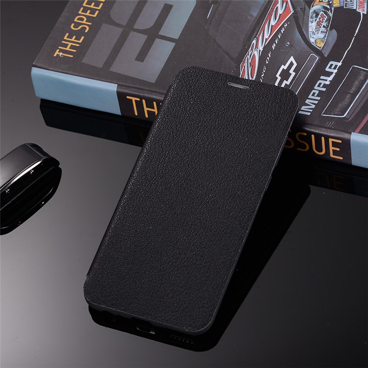 Litchi Skin Leather Stand Case with Card Slot for Huawei Mate 10 Lite / Maimang 6 / nova 2i / Honor 9i (India) - Black-2