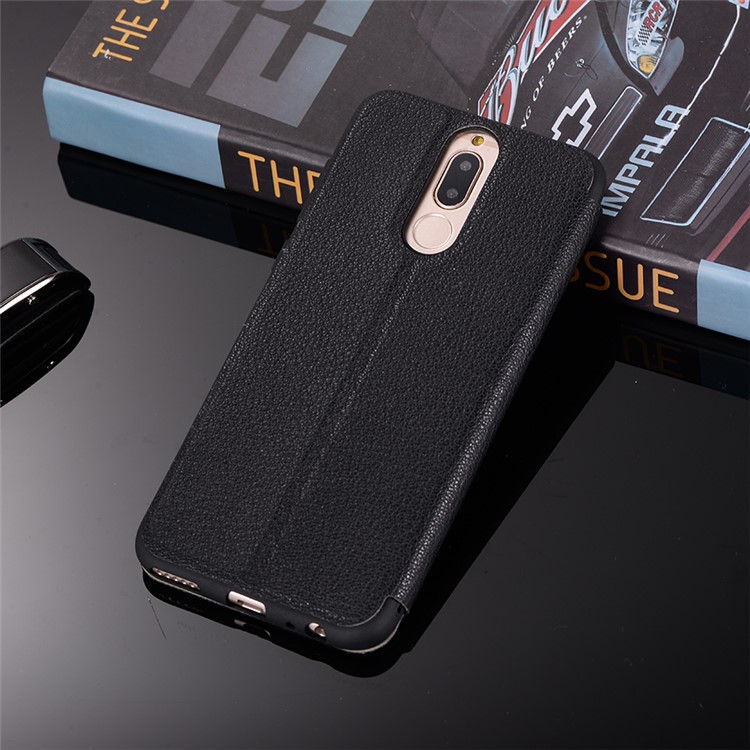 Litchi Skin Leather Stand Case with Card Slot for Huawei Mate 10 Lite / Maimang 6 / nova 2i / Honor 9i (India) - Black-3
