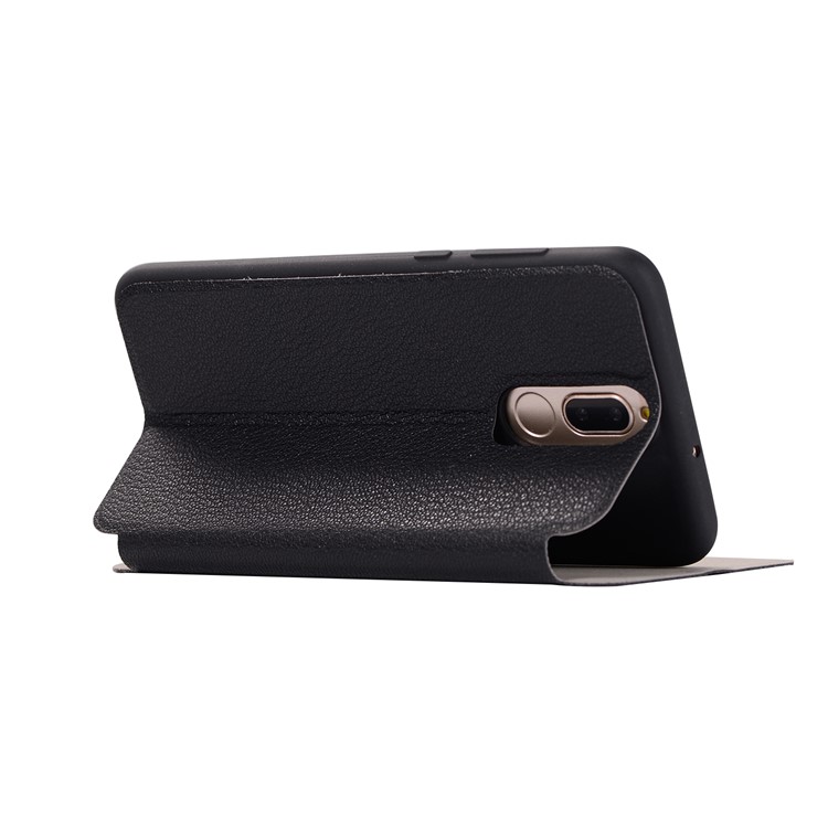 Litchi Skin Leather Stand Case with Card Slot for Huawei Mate 10 Lite / Maimang 6 / nova 2i / Honor 9i (India) - Black-6