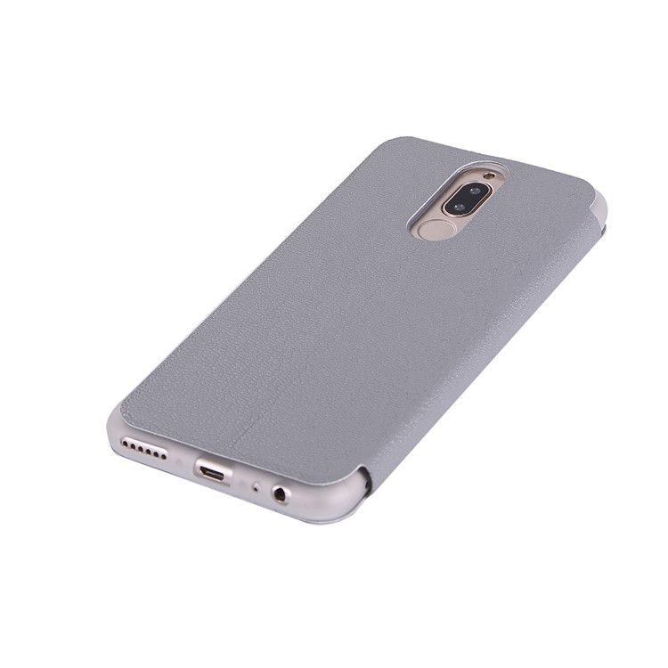 Litchi Skin Leather Stand Shell with Card Slot for Huawei Mate 10 Lite / Maimang 6 / nova 2i / Honor 9i (India) - Grey-10