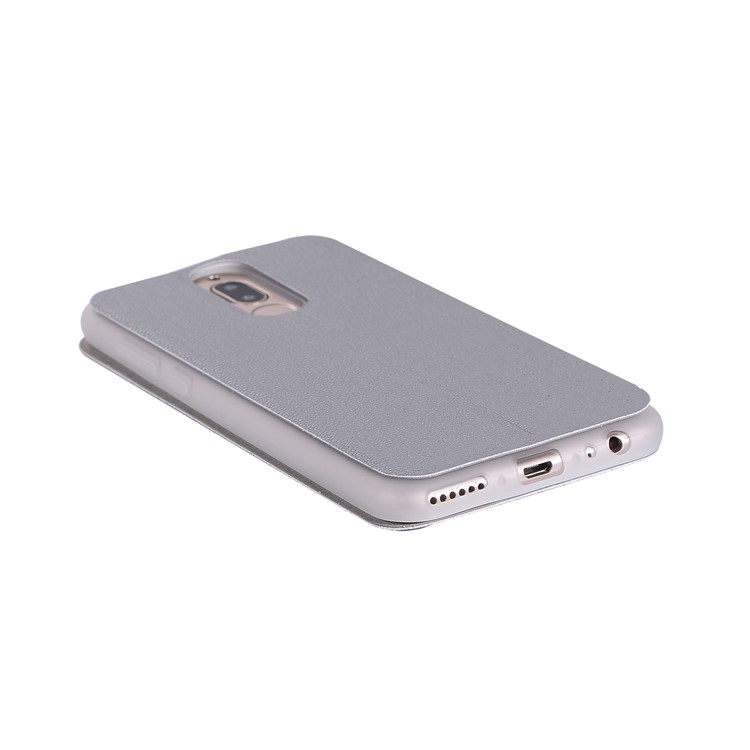 Litchi Skin Leather Stand Shell with Card Slot for Huawei Mate 10 Lite / Maimang 6 / nova 2i / Honor 9i (India) - Grey-12