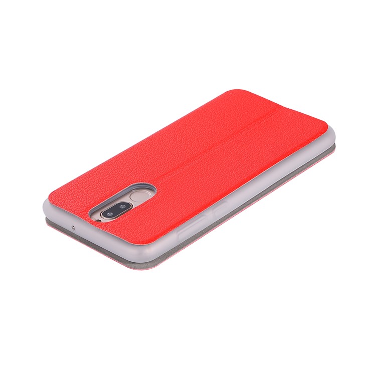 Litchi Skin PU Leather Stand Case with Card Slot for Huawei Mate 10 Lite / Maimang 6 / nova 2i / Honor 9i (India) - Red-11
