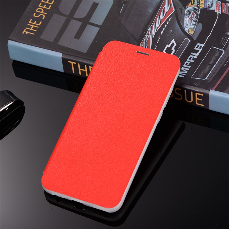 Litchi Skin PU Leather Stand Case with Card Slot for Huawei Mate 10 Lite / Maimang 6 / nova 2i / Honor 9i (India) - Red-2