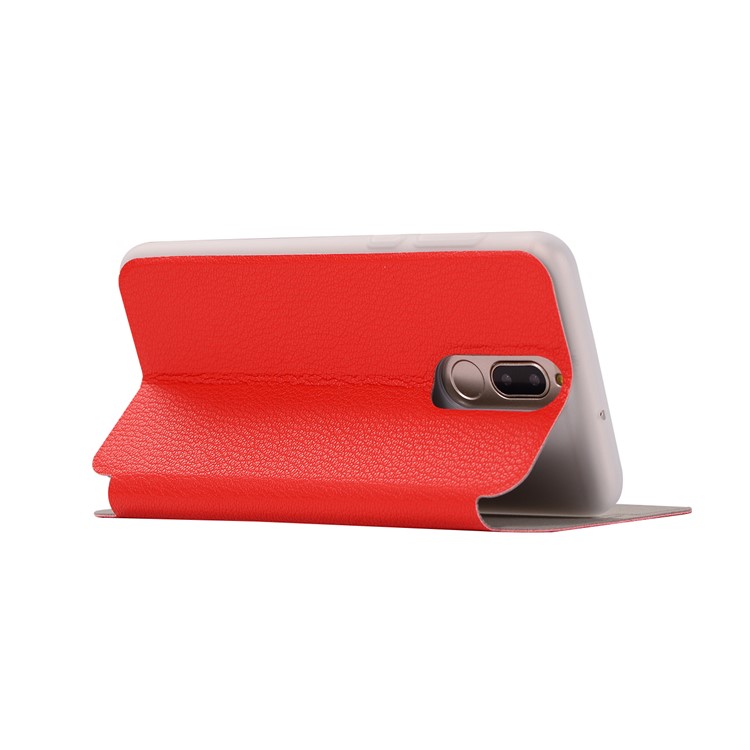 Litchi Skin PU Leather Stand Case with Card Slot for Huawei Mate 10 Lite / Maimang 6 / nova 2i / Honor 9i (India) - Red-6
