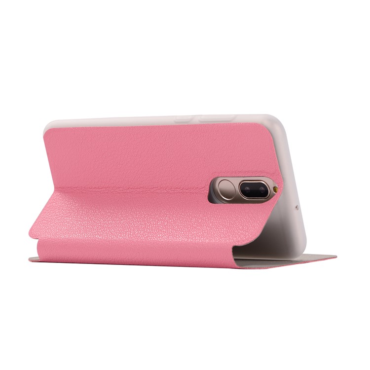 Litchi Skin Leather Card Holder Case with Stand for Huawei Mate 10 Lite / Maimang 6 / nova 2i / Honor 9i (India) - Rose-6