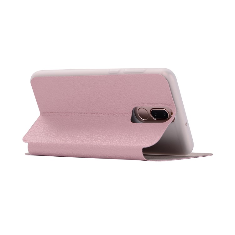 Litchi Skin Leather Card Holder Cover with Stand for Huawei Mate 10 Lite / Maimang 6 / nova 2i / Honor 9i (India) - Pink-6