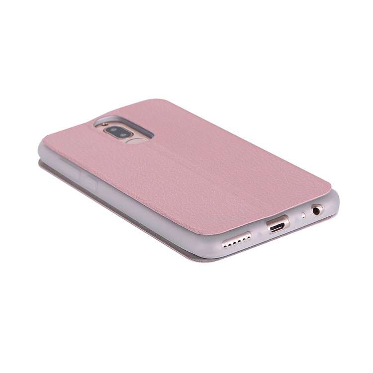 Litchi Skin Leather Card Holder Cover with Stand for Huawei Mate 10 Lite / Maimang 6 / nova 2i / Honor 9i (India) - Pink-9