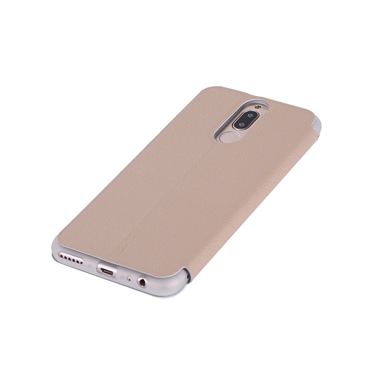 Litchi Skin Phone Leather Stand Case with Card Slot for Huawei Mate 10 Lite / Maimang 6 / nova 2i / Honor 9i (India) - Gold-10