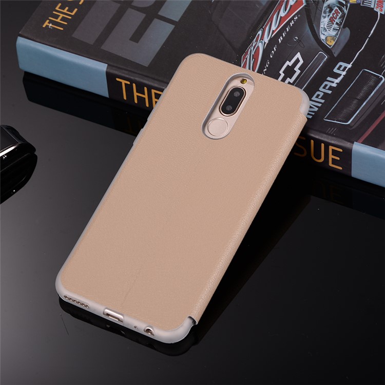 Litchi Skin Phone Leather Stand Case with Card Slot for Huawei Mate 10 Lite / Maimang 6 / nova 2i / Honor 9i (India) - Gold-3