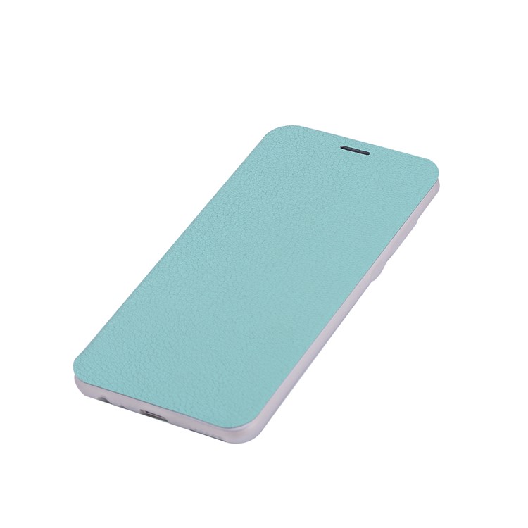 Litchi Skin Leather Flip Case with Card Slot for Huawei Mate 10 Lite / Maimang 6 / nova 2i / Honor 9i (India) - Cyan-11