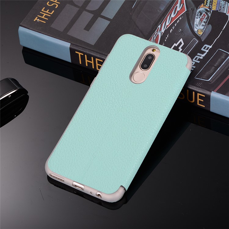 Litchi Skin Leather Flip Case with Card Slot for Huawei Mate 10 Lite / Maimang 6 / nova 2i / Honor 9i (India) - Cyan-3