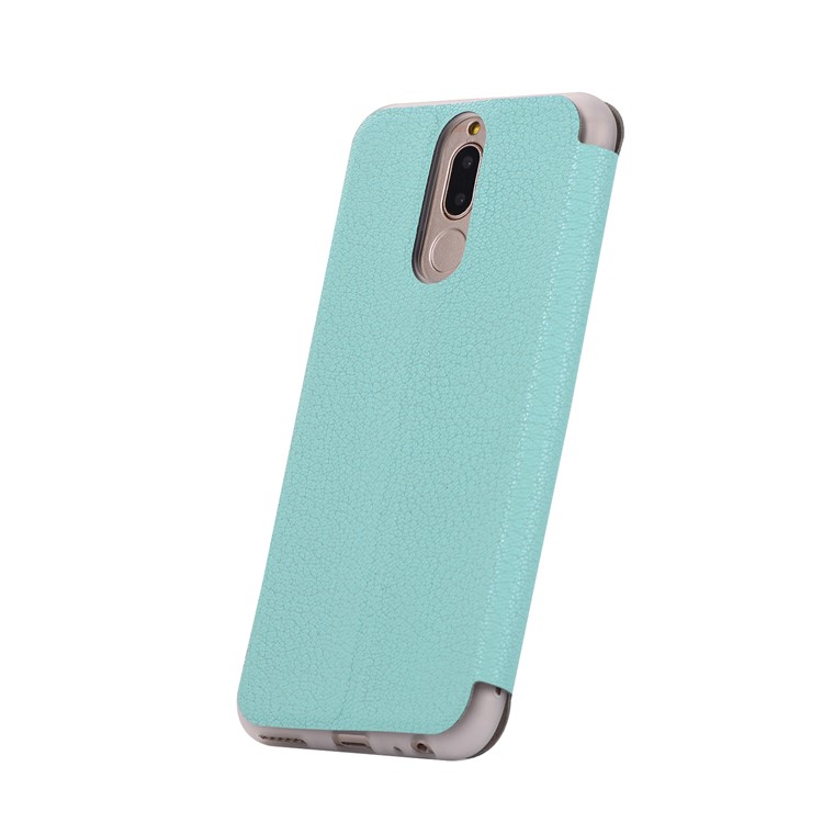 Litchi Skin Leather Flip Case with Card Slot for Huawei Mate 10 Lite / Maimang 6 / nova 2i / Honor 9i (India) - Cyan-5