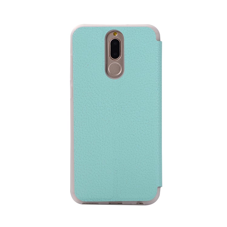 Litchi Skin Leather Flip Case with Card Slot for Huawei Mate 10 Lite / Maimang 6 / nova 2i / Honor 9i (India) - Cyan-8