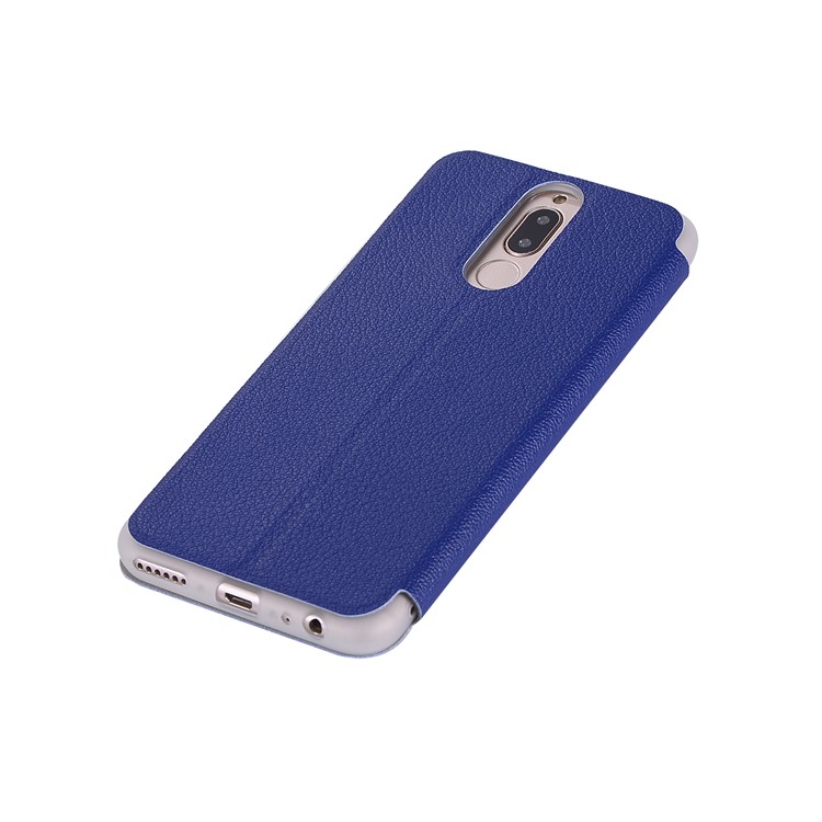 Litchi Skin Leather Stand Case Cover with Card Slot for Huawei Mate 10 Lite / Maimang 6 / nova 2i / Honor 9i (India) - Dark Blue-10