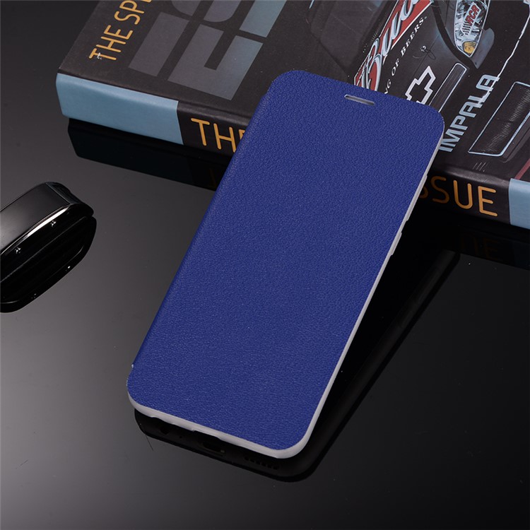 Litchi Skin Leather Stand Case Cover with Card Slot for Huawei Mate 10 Lite / Maimang 6 / nova 2i / Honor 9i (India) - Dark Blue-2