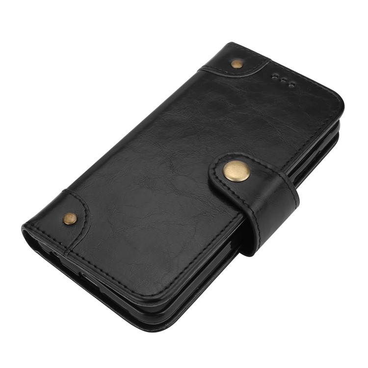 Oil Wax PU Leather Wallet Flip Stand Mobile Phone Cover for Huawei Honor 9 - Black-4