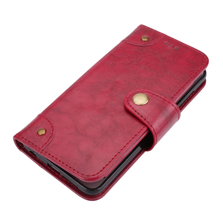 Oil Wax PU Leather Wallet Flip Stand Mobile Phone Case for Huawei Honor 9 - Red-4