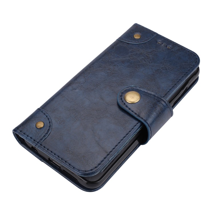 Oil Wax PU Leather Wallet Flip Stand Mobile Phone Shell for Huawei Honor 9 - Blue-4